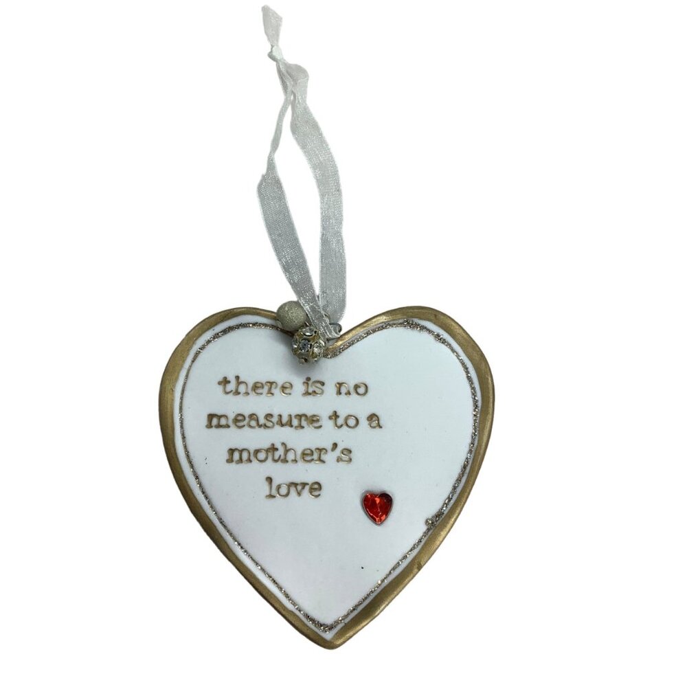 St. Nicholas Square‎ Mother Sentiment Ornament Red Heart Bead Accent Love in Box
